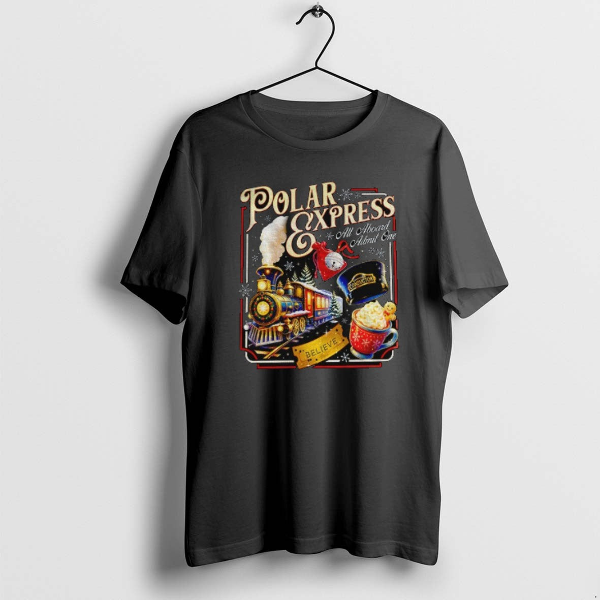 Official Polar Express All Aboard Admit One Christmas - Adult & Kids T-Shirts, Sweatshirts & Hoodies apparel design preview 1