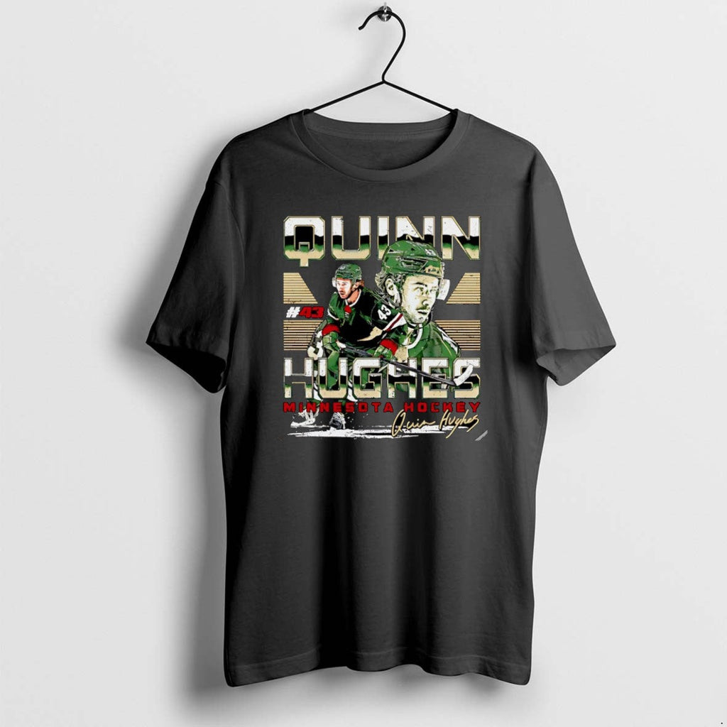 Official Quinn Hughes Minnesota Wild Dual Signature - Adult & Kids T-Shirts, Sweatshirts & Hoodies apparel design preview 1