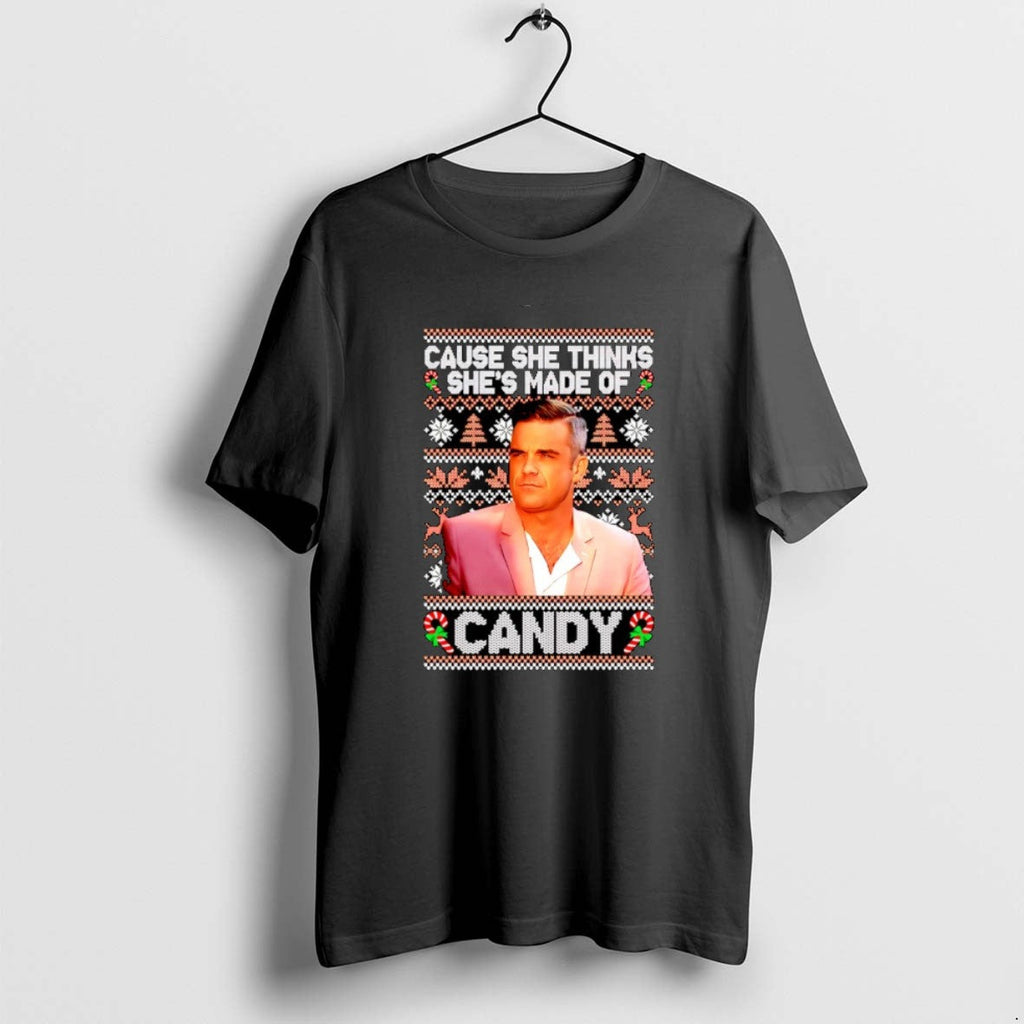 Official Robbie Williams Cause She Thinks Shes Made - Adult & Kids T-Shirts, Sweatshirts & Hoodies apparel design preview 1