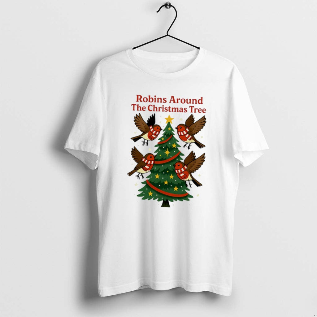 Official Robins Around The Christmas Tree Cheltenham - Adult & Kids T-Shirts, Sweatshirts & Hoodies apparel design preview 1