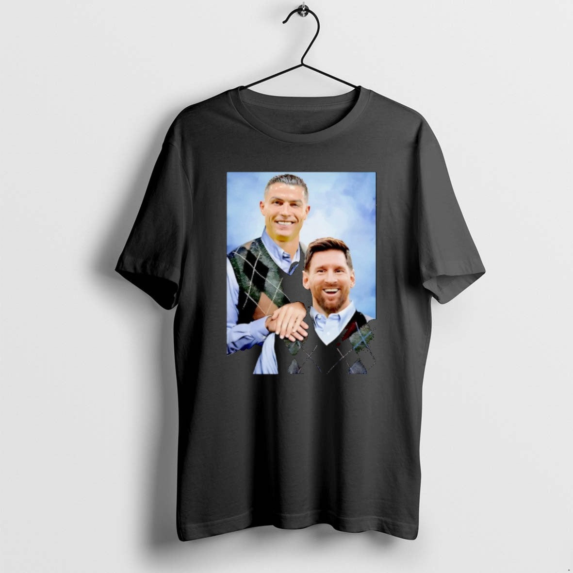 Official Ronaldo Cr7 And Messi Step Brothers - Adult & Kids T-Shirts, Sweatshirts & Hoodies apparel design preview 1