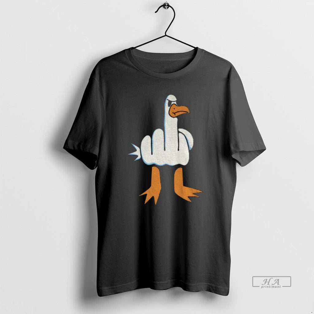 Official Rude Seagull Middle Finger Meme - Adult & Kids T-Shirts, Sweatshirts & Hoodies apparel design preview 1
