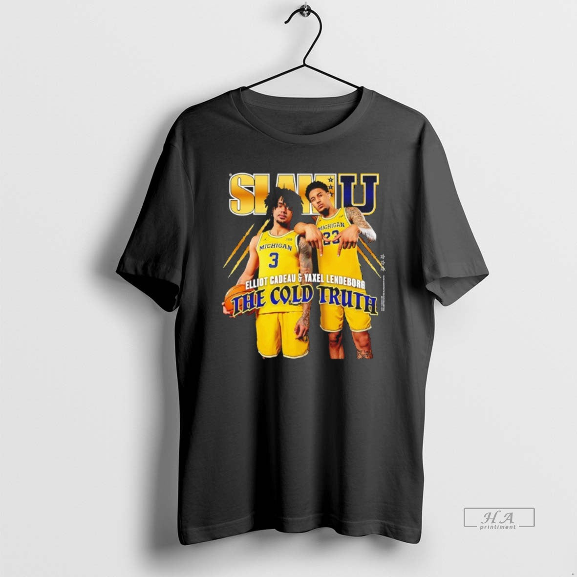 Official Slamu Michigan Wolverines Yaxel Lendeborg - Adult & Kids T-Shirts, Sweatshirts & Hoodies apparel design preview 1