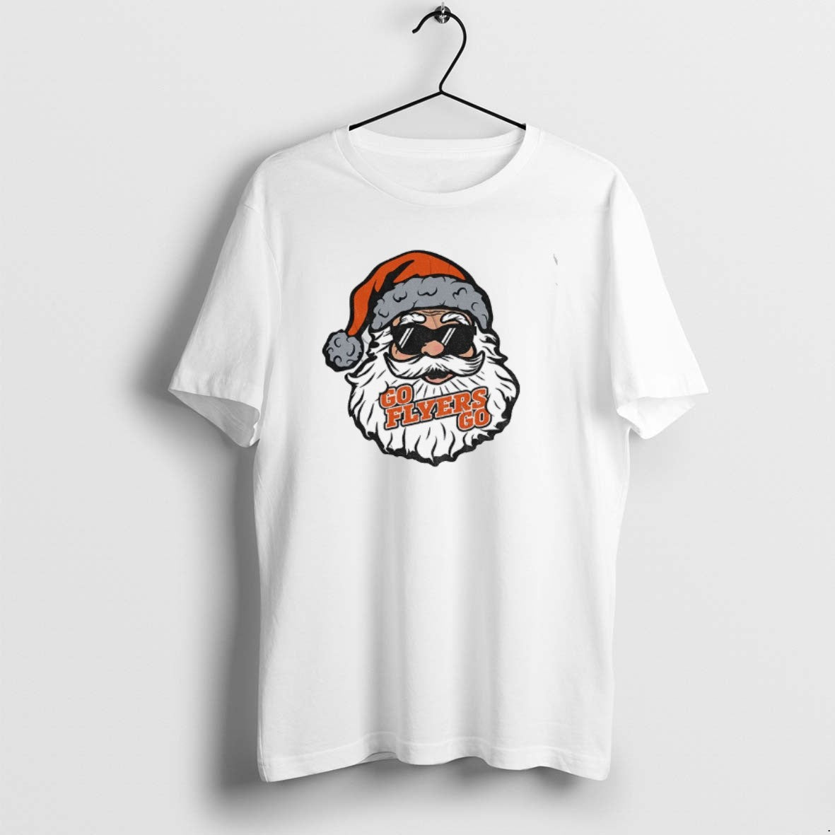 Official Santa Claus X Philadelphia Flyers Go Hockey - Adult & Kids T-Shirts, Sweatshirts & Hoodies apparel design preview 1