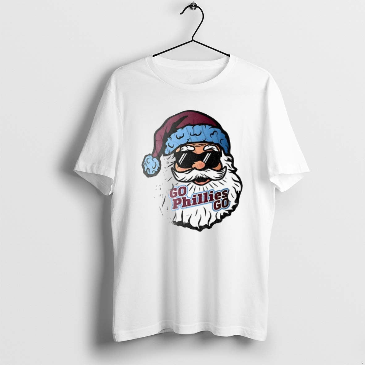 Official Santa Claus X Philadelphia Phillies Go - Adult & Kids T-Shirts, Sweatshirts & Hoodies apparel design preview 1
