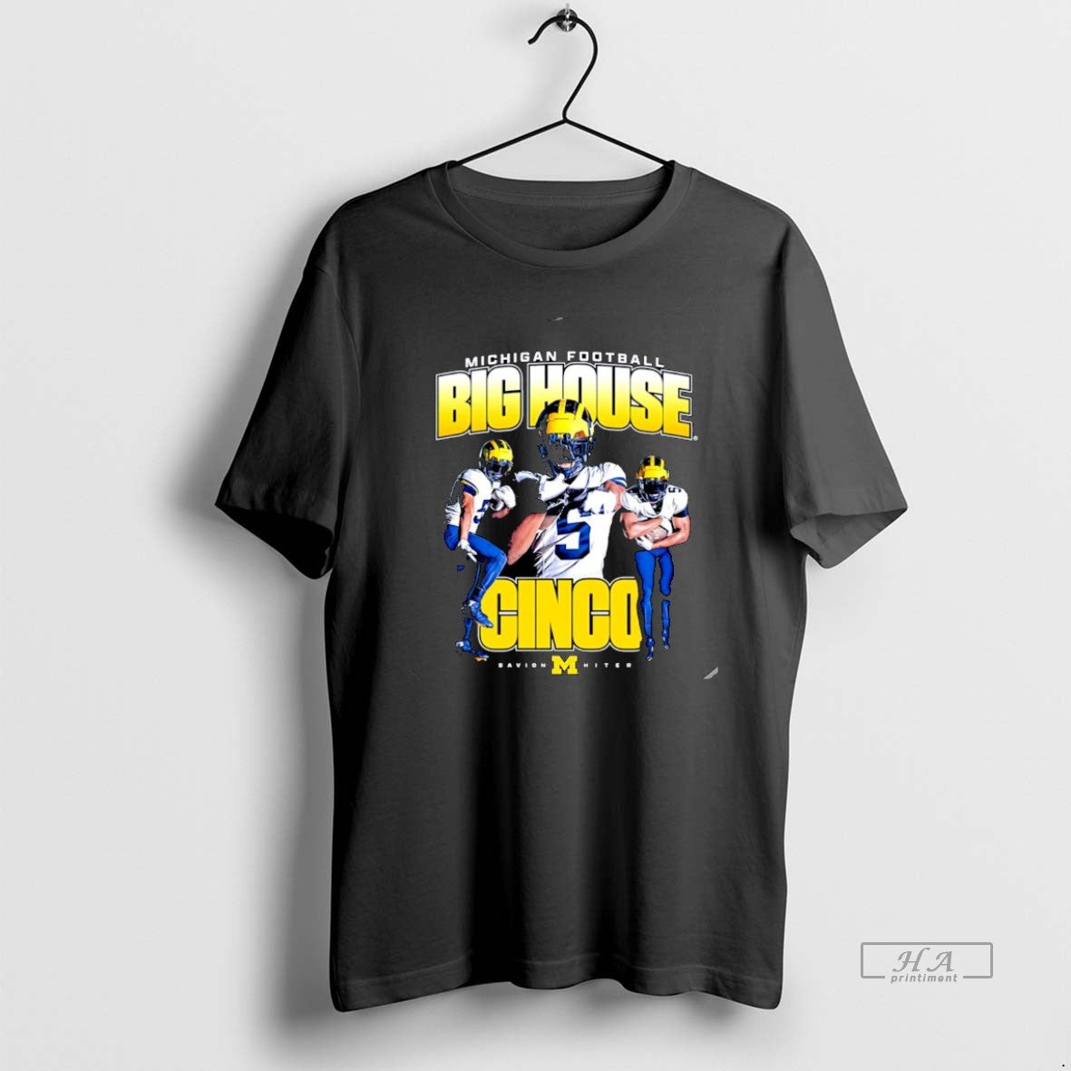 Official Savion Hiter Big House Cinco Michigan - Adult & Kids T-Shirts, Sweatshirts & Hoodies apparel design preview 1