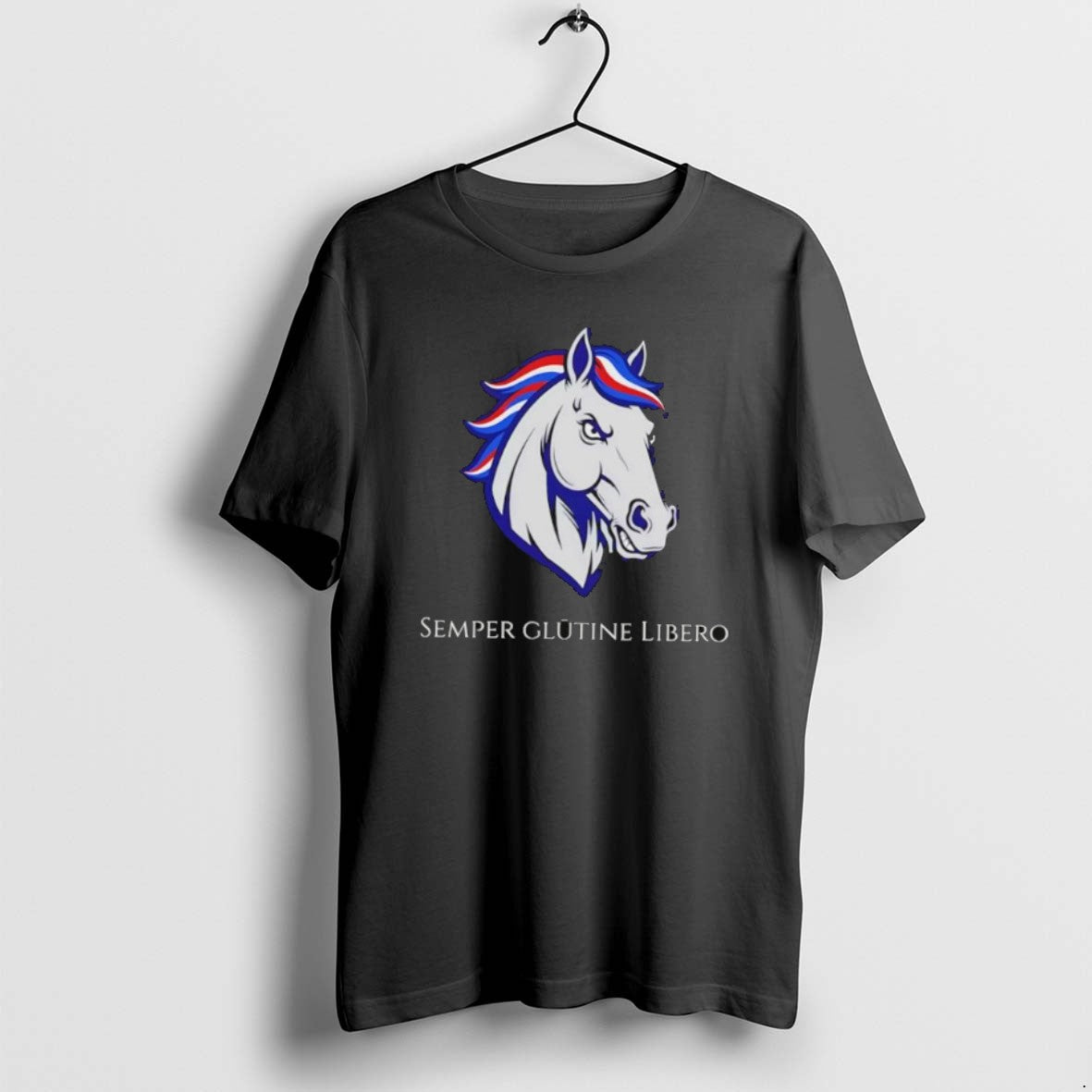Official Semper Glutine Libero Horse - Adult & Kids T-Shirts, Sweatshirts & Hoodies apparel design preview 1