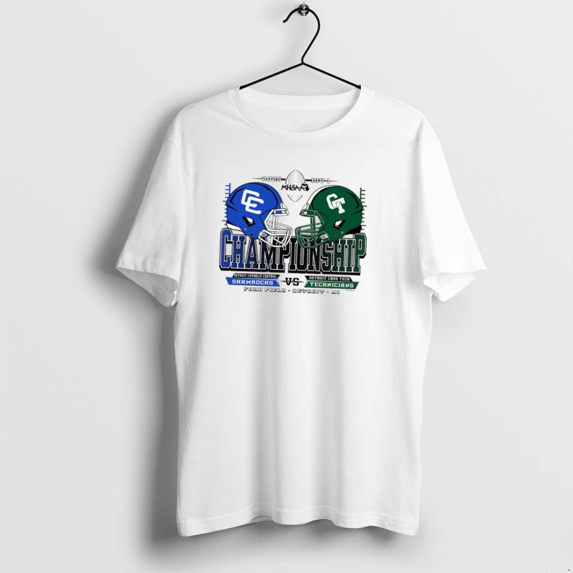 Official Shamrocks Vs Technicians 2025 Mhsaa Football - Adult & Kids T-Shirts, Sweatshirts & Hoodies apparel design preview 1
