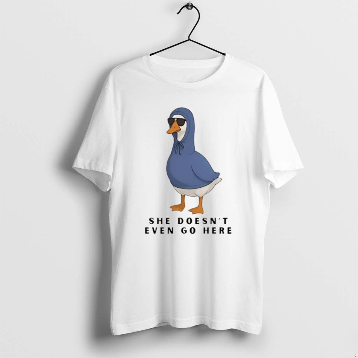 Official She Doesnt Even Go Here Duck Christmas - Adult & Kids T-Shirts, Sweatshirts & Hoodies apparel design preview 1