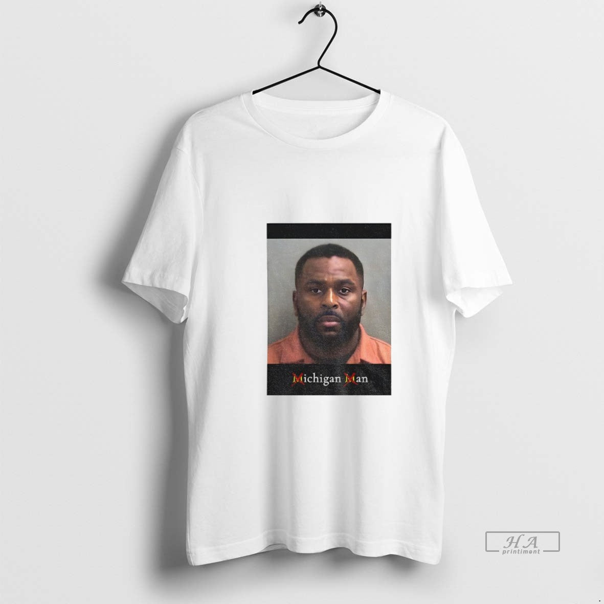 Official Sherrone Moore Mugshot Coach Michigan - Adult & Kids T-Shirts, Sweatshirts & Hoodies apparel design preview 1