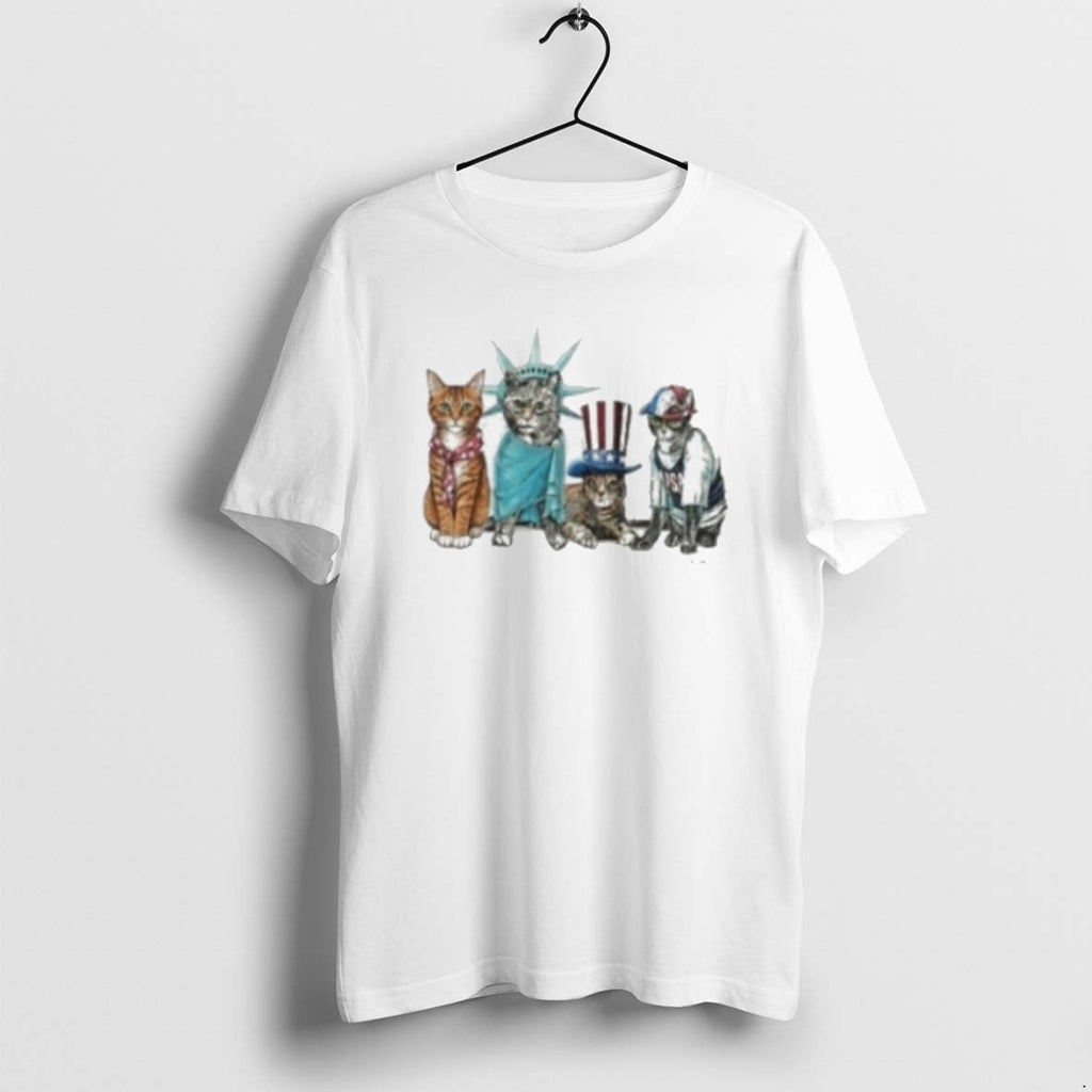 Official Snl Josh Oconnor Patriotic Usa Cats - Adult & Kids T-Shirts, Sweatshirts & Hoodies apparel design preview 1