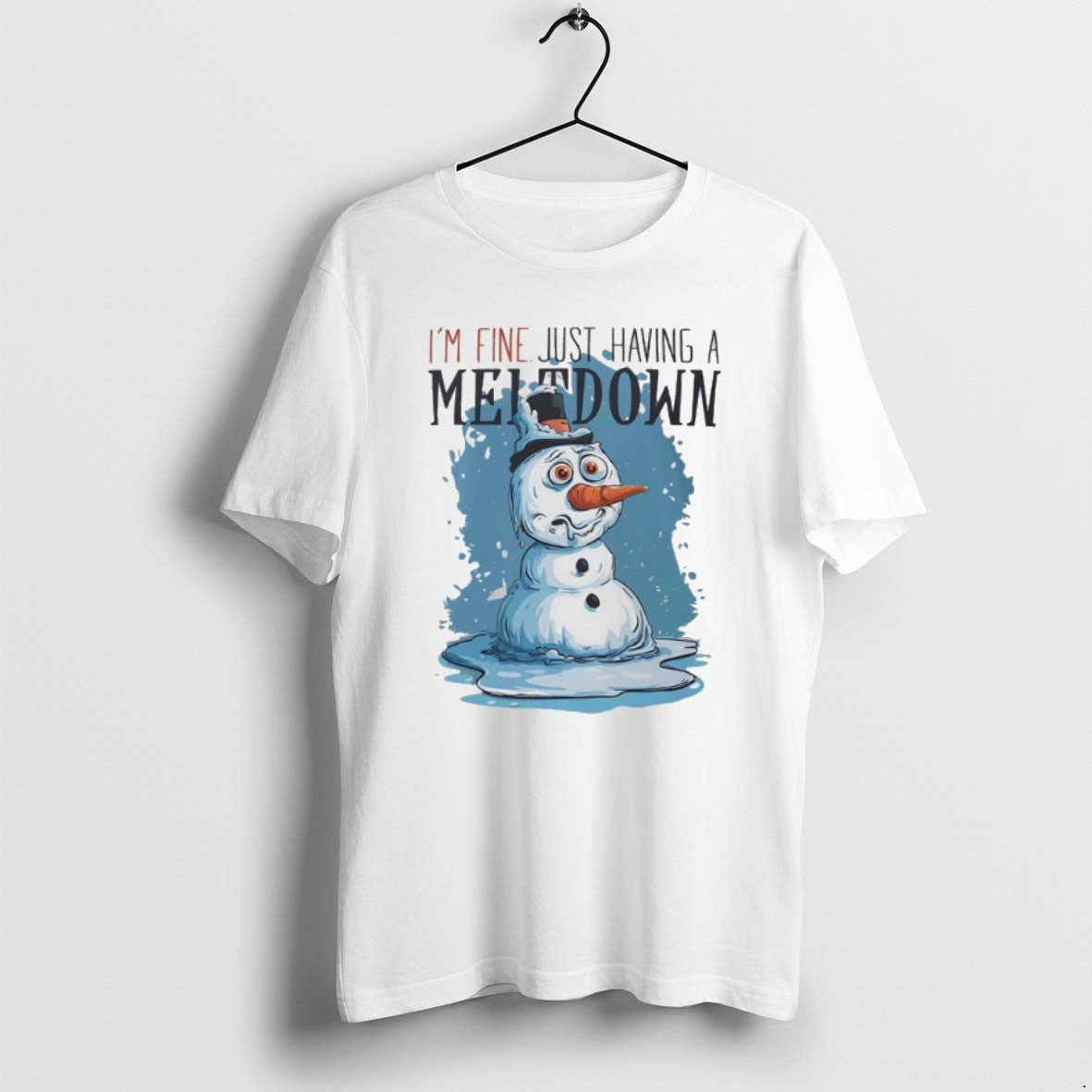 Official Snowman Im Fine Just Having A Meltdown - Adult & Kids T-Shirts, Sweatshirts & Hoodies apparel design preview 1
