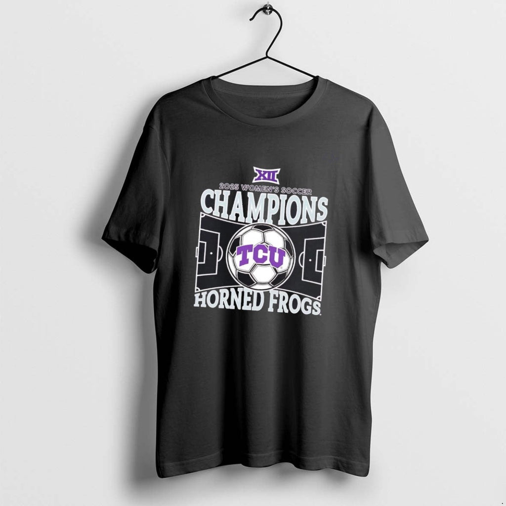 Official Tcu Horned Frogs 2025 Big 12 Womens Soccer - Adult & Kids T-Shirts, Sweatshirts & Hoodies apparel design preview 1