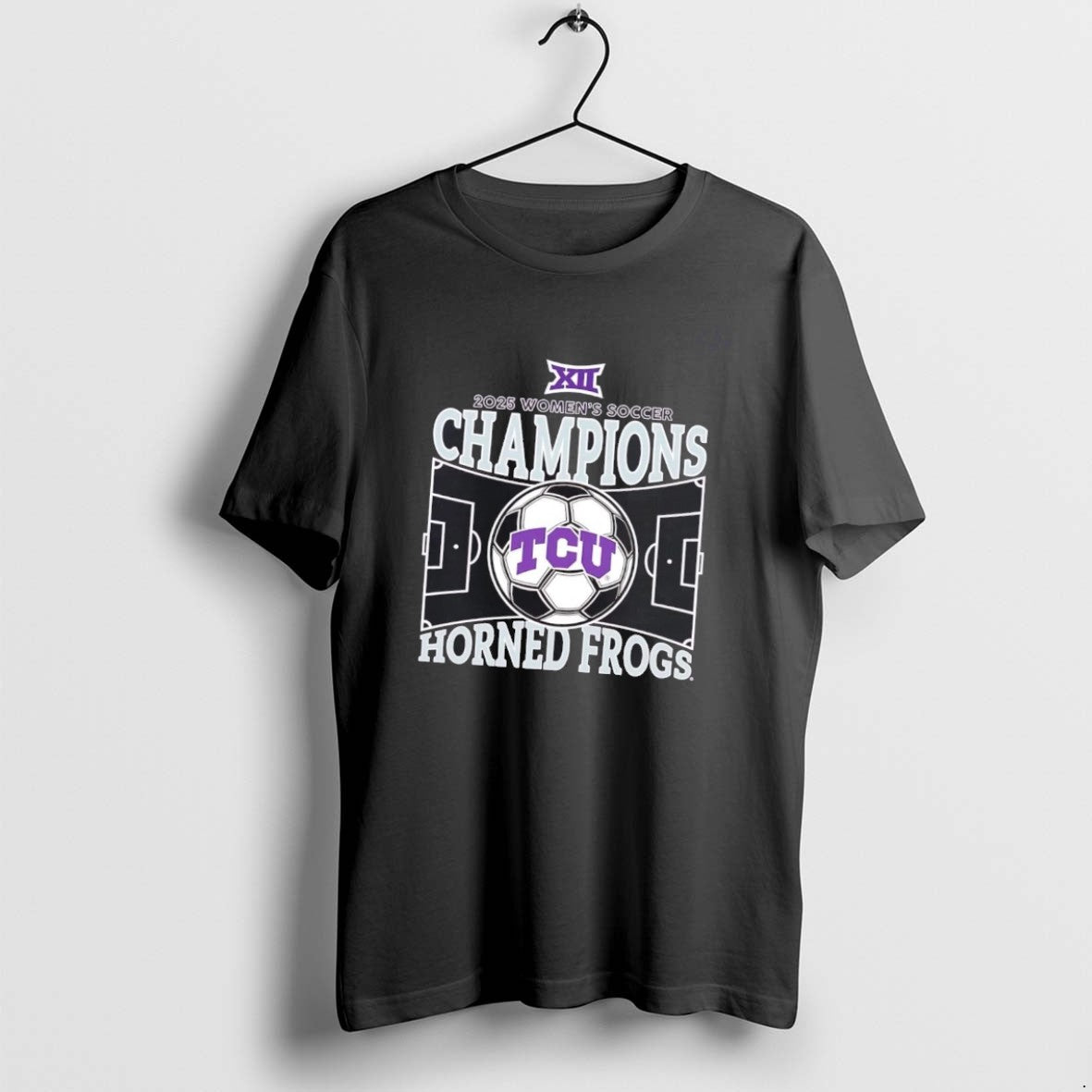 Official Tcu Horned Frogs 2025 Big 12 Womens Soccer - Adult & Kids T-Shirts, Sweatshirts & Hoodies apparel design preview 1