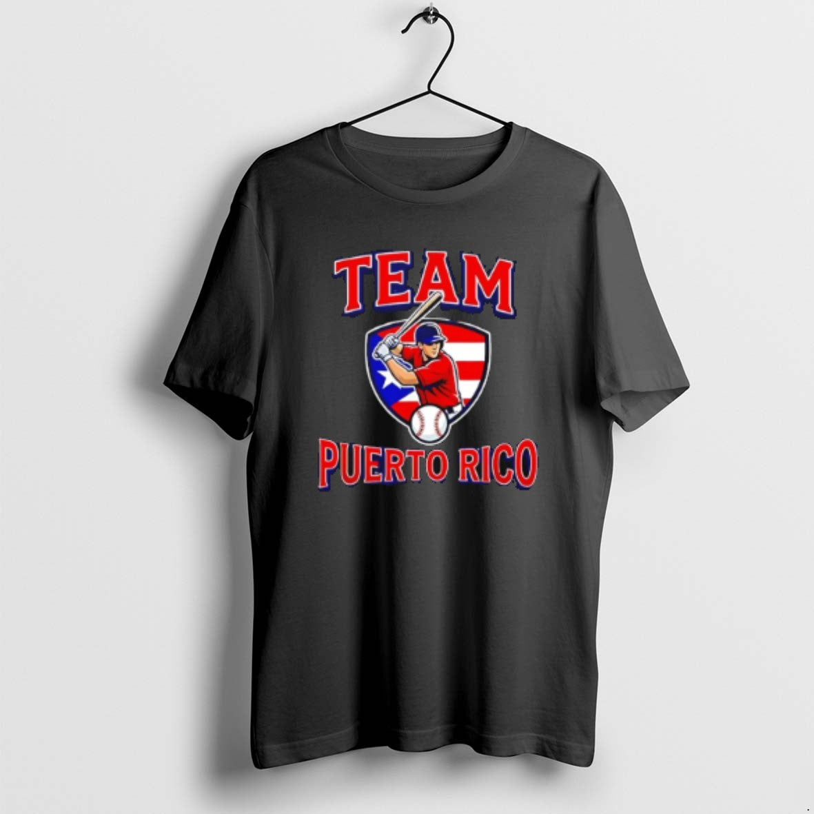 Official Team Puerto Rico Baseball Flag Patriotic - Adult & Kids T-Shirts, Sweatshirts & Hoodies apparel design preview 1