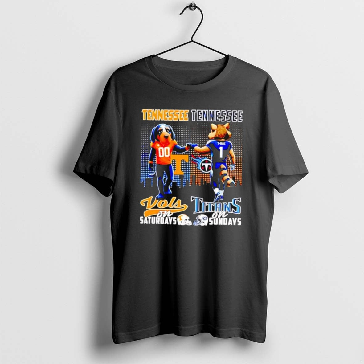 Official Tennessee Volunteers On Saturdays Vs Titans - Adult & Kids T-Shirts, Sweatshirts & Hoodies apparel design preview 1