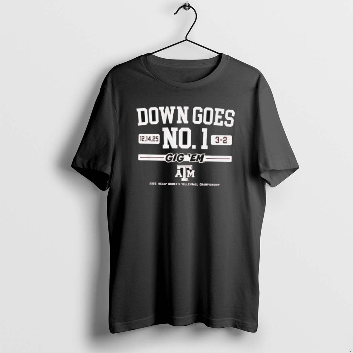 Official Texas Am Volleyball Down Goes No - Adult & Kids T-Shirts, Sweatshirts & Hoodies apparel design preview 1