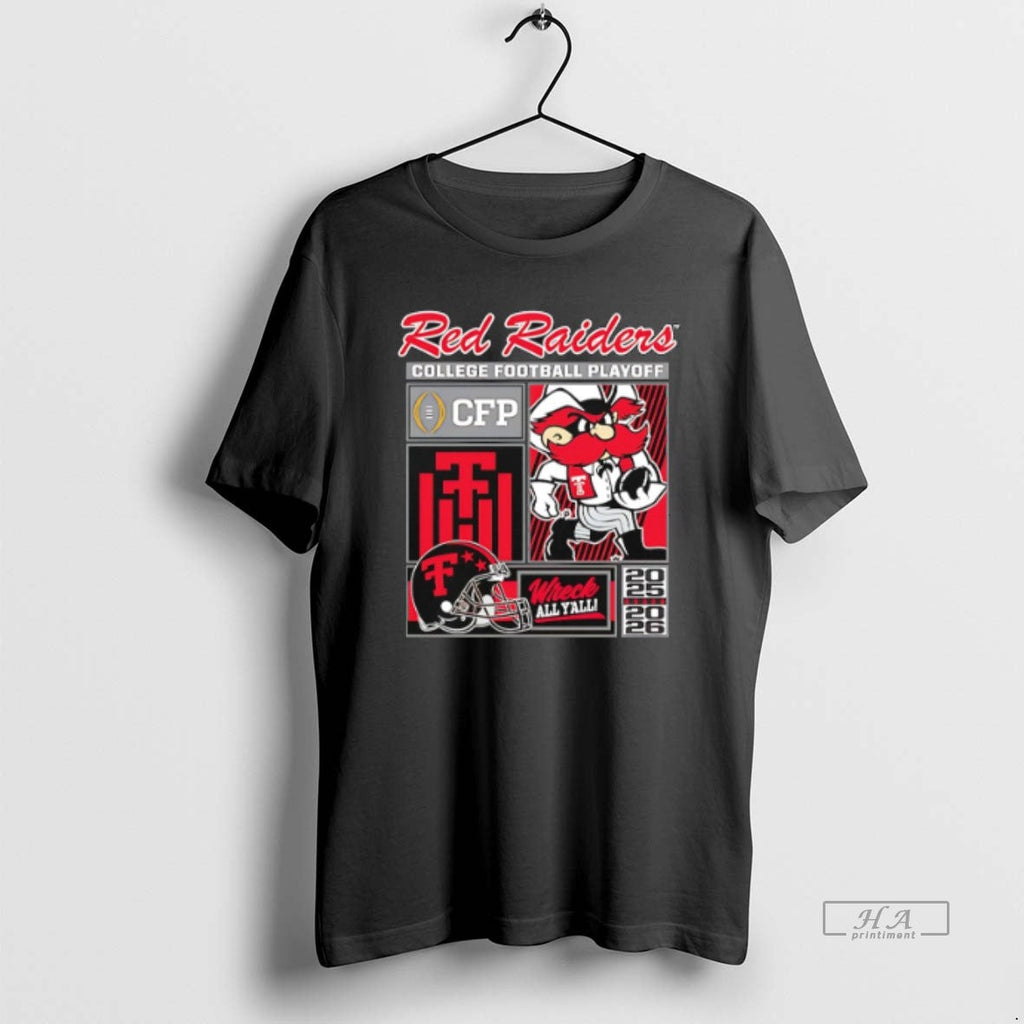 Official Texas Tech Red Raiders 2025 Cfp Wreck All - Adult & Kids T-Shirts, Sweatshirts & Hoodies apparel design preview 1