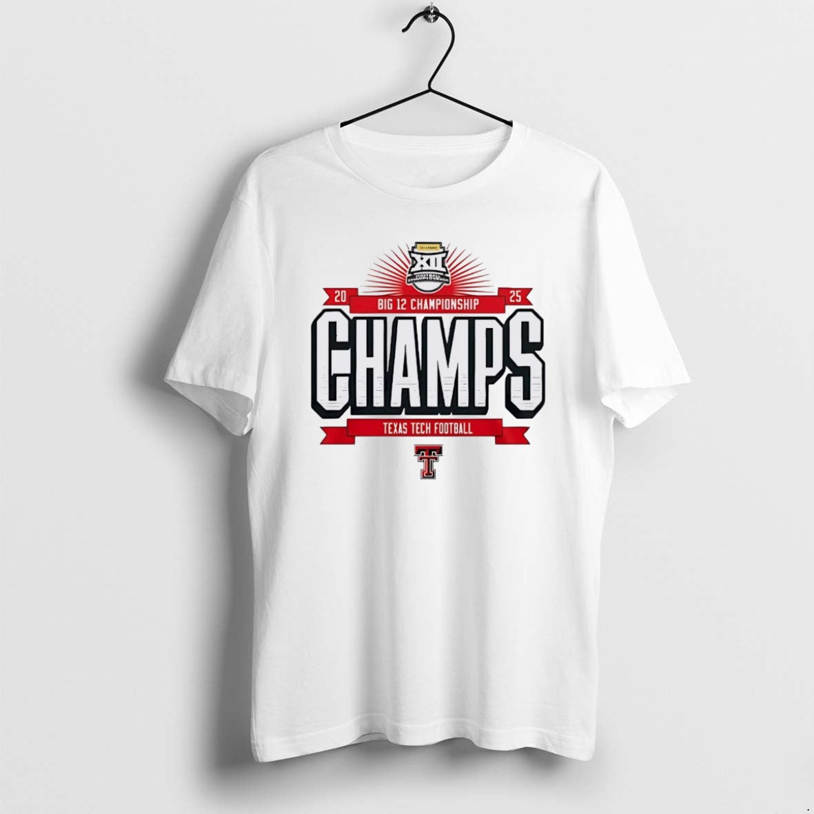 Official Texas Tech Red Raiders 2025 Big 12 Football - Adult & Kids T-Shirts, Sweatshirts & Hoodies apparel design preview 1