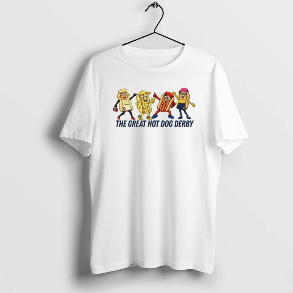 Official The Great Hot Dog Derby Mascots Christmas - Adult & Kids T-Shirts, Sweatshirts & Hoodies apparel design preview 1