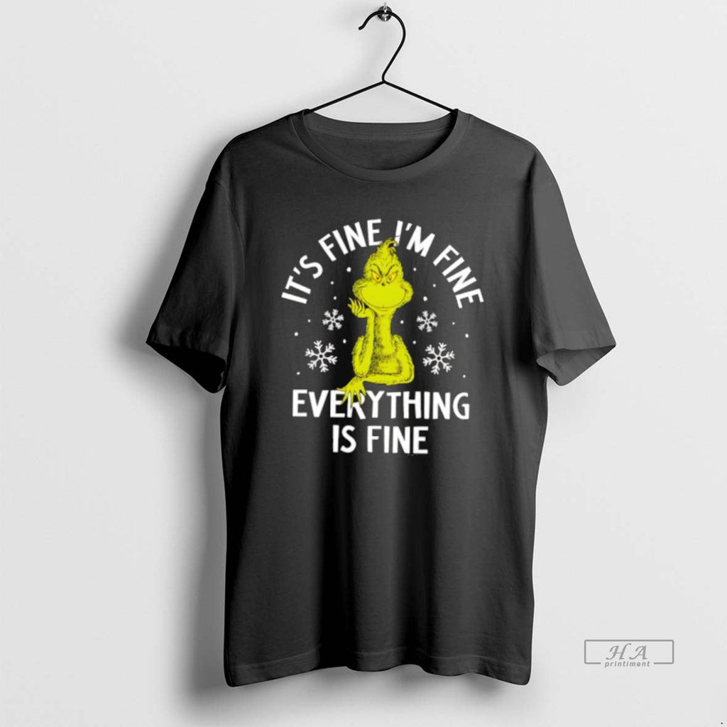 Official The Grinch Its Fine Im Everything Is Stylish - Adult & Kids T-Shirts, Sweatshirts & Hoodies apparel design preview 1