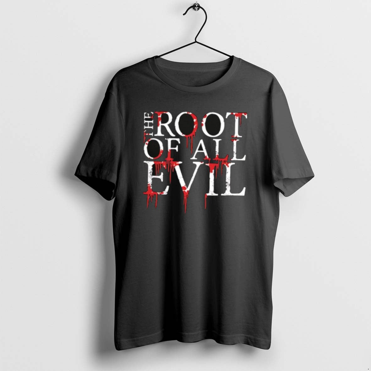Official The Root Of All Evil Horrified Text - Adult & Kids T-Shirts, Sweatshirts & Hoodies apparel design preview 1