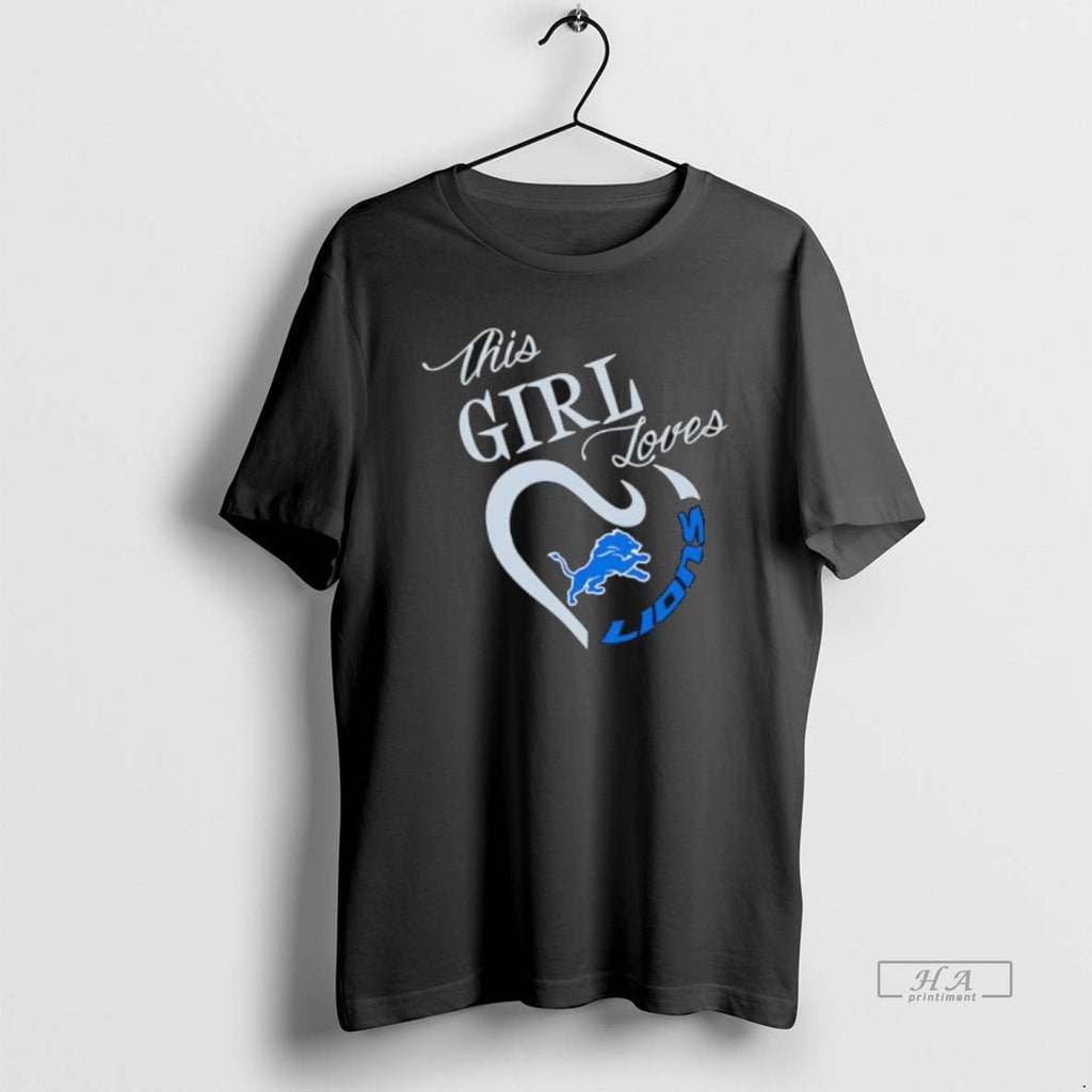 Official This Girl Loves Detroit Lions Stylish - Adult & Kids T-Shirts, Sweatshirts & Hoodies apparel design preview 1