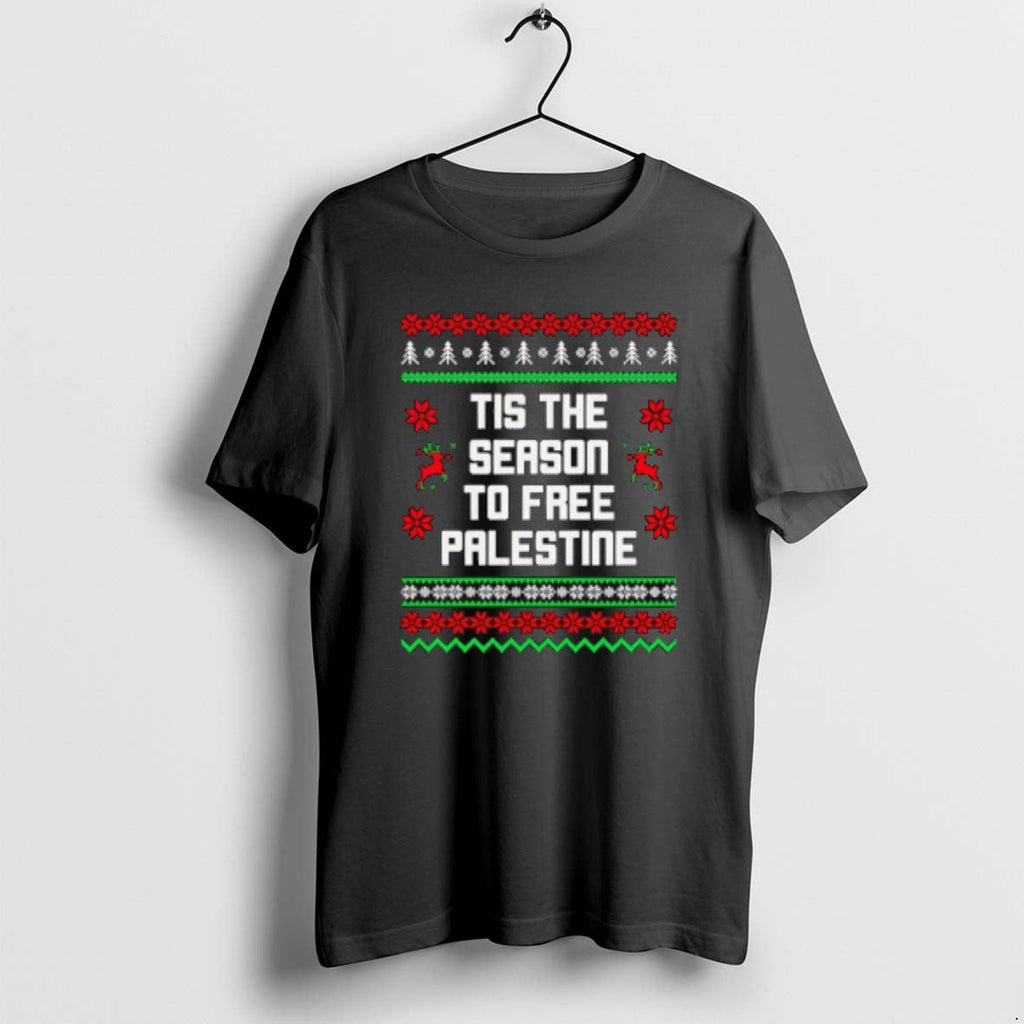 Official Tis The Season To Free Palestine Ugly - Adult & Kids T-Shirts, Sweatshirts & Hoodies apparel design preview 1