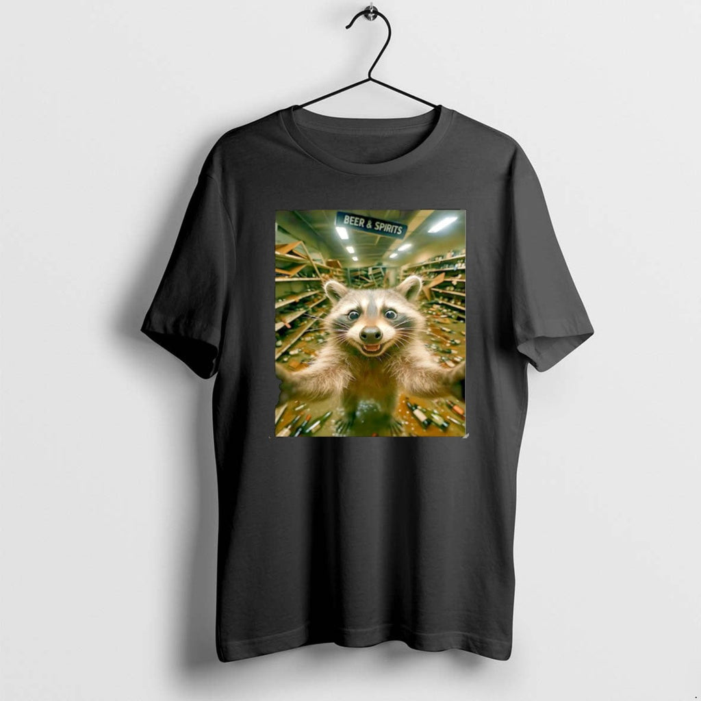 Official Trashed Panda Selfie Raccoon Christmas - Adult & Kids T-Shirts, Sweatshirts & Hoodies apparel design preview 1