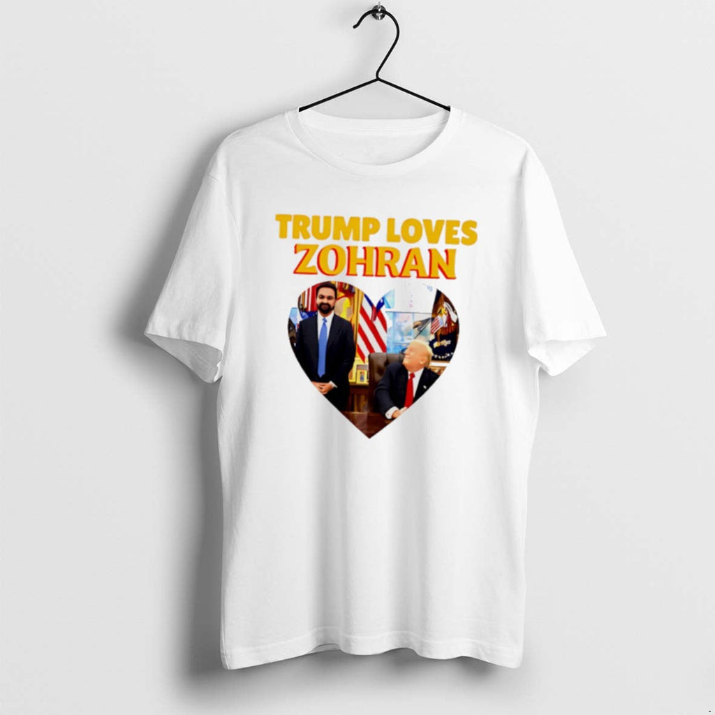 Official Trump Loves Zohran Mamdani Heart - Adult & Kids T-Shirts, Sweatshirts & Hoodies apparel design preview 1