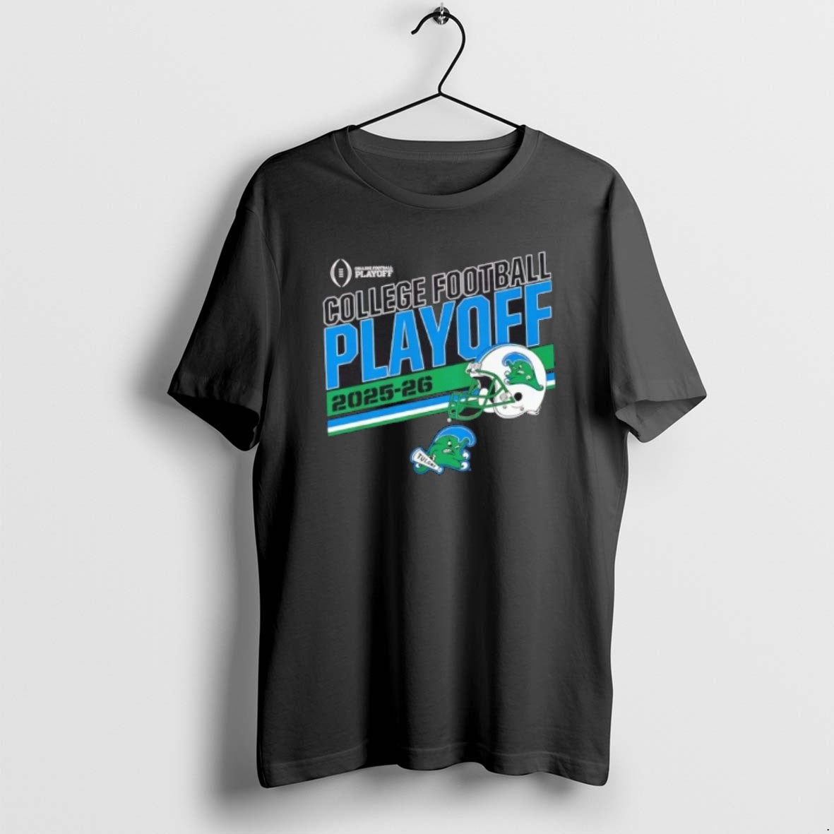 Official Tulane Football 2025 26 Cfb Playoff Stripe - Adult & Kids T-Shirts, Sweatshirts & Hoodies apparel design preview 1