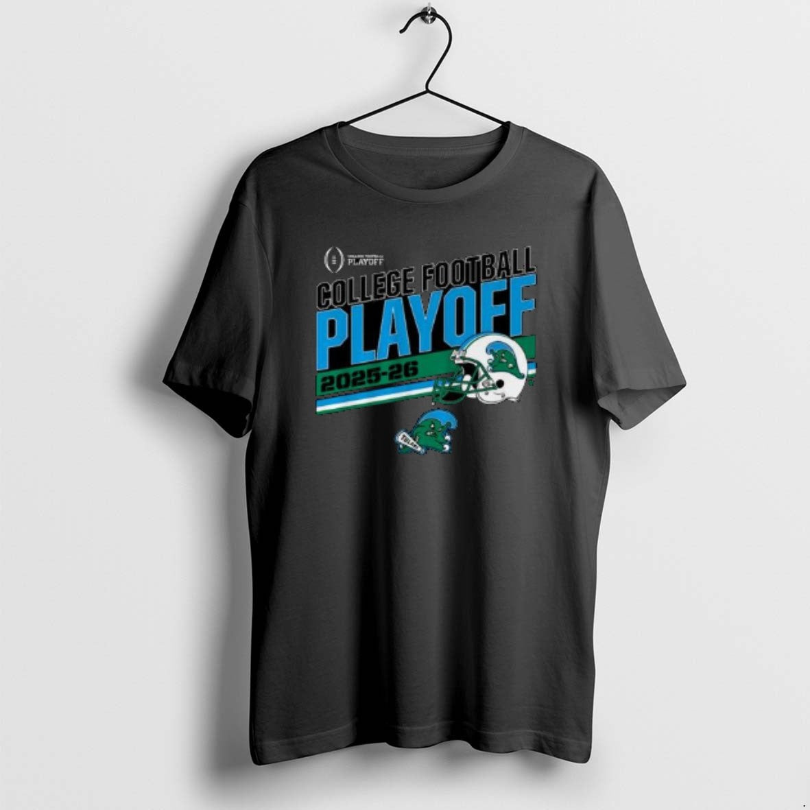 Official Tulane Football 2025 Cfp Stripe Circle Black - Adult & Kids T-Shirts, Sweatshirts & Hoodies apparel design preview 1