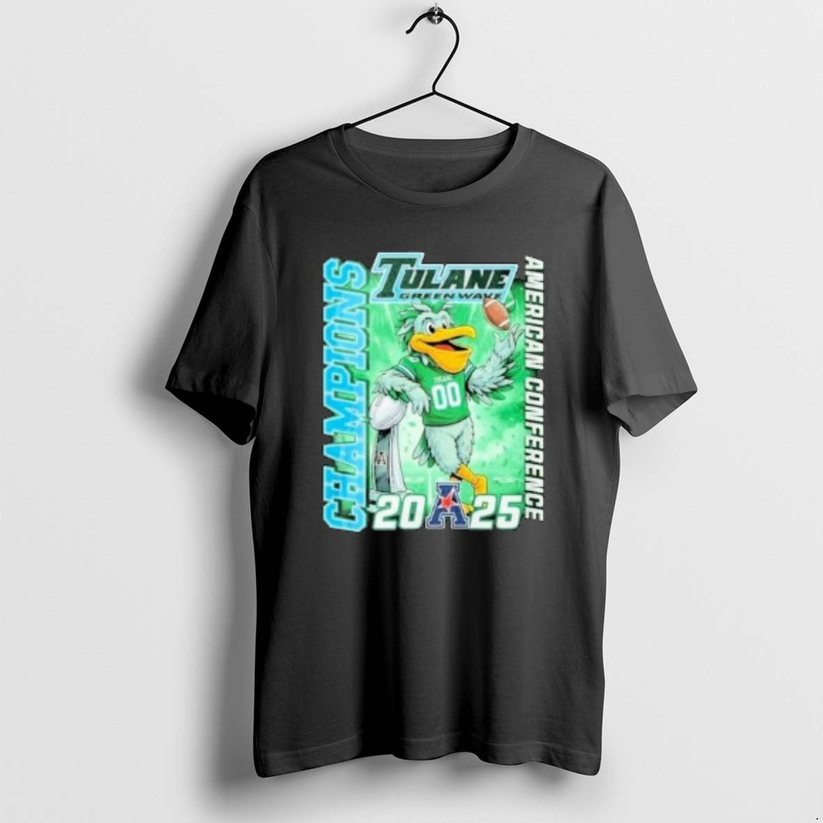 Official Tulane Green Wave 2025 American Conference - Adult & Kids T-Shirts, Sweatshirts & Hoodies apparel design preview 1