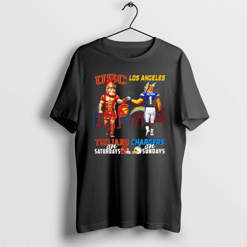 Official Usc Trojans On Saturdays Los Angeles - Adult & Kids T-Shirts, Sweatshirts & Hoodies apparel design preview 1
