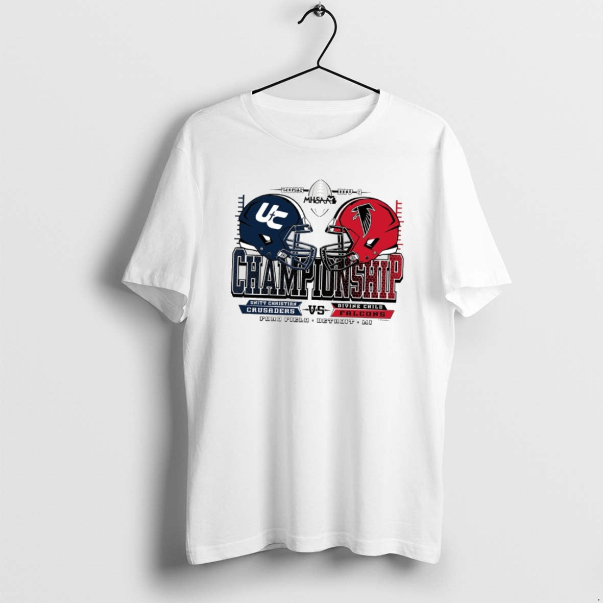 Official Unity Christian Crusaders Vs Divine Child - Adult & Kids T-Shirts, Sweatshirts & Hoodies apparel design preview 1