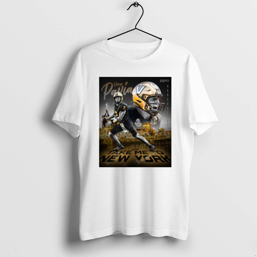 Official Vanderbilt Diego Pavia Take Me To New York - Adult & Kids T-Shirts, Sweatshirts & Hoodies apparel design preview 1
