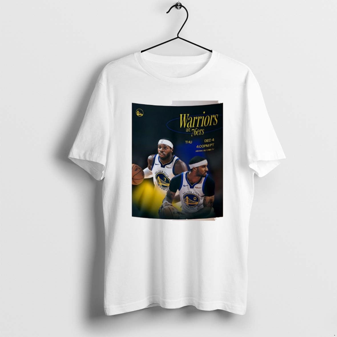 Official Warriors At 76ers Thu Dec 4 - Adult & Kids T-Shirts, Sweatshirts & Hoodies apparel design preview 1