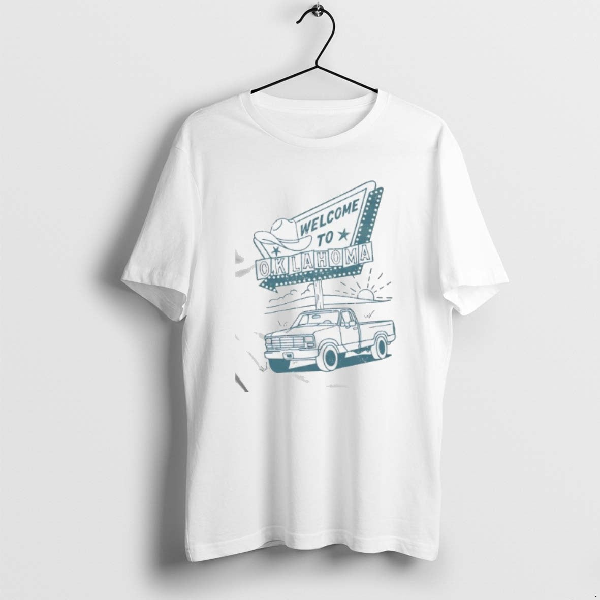 Official Welcome To Oklahoma Retro Style Roadside - Adult & Kids T-Shirts, Sweatshirts & Hoodies apparel design preview 1