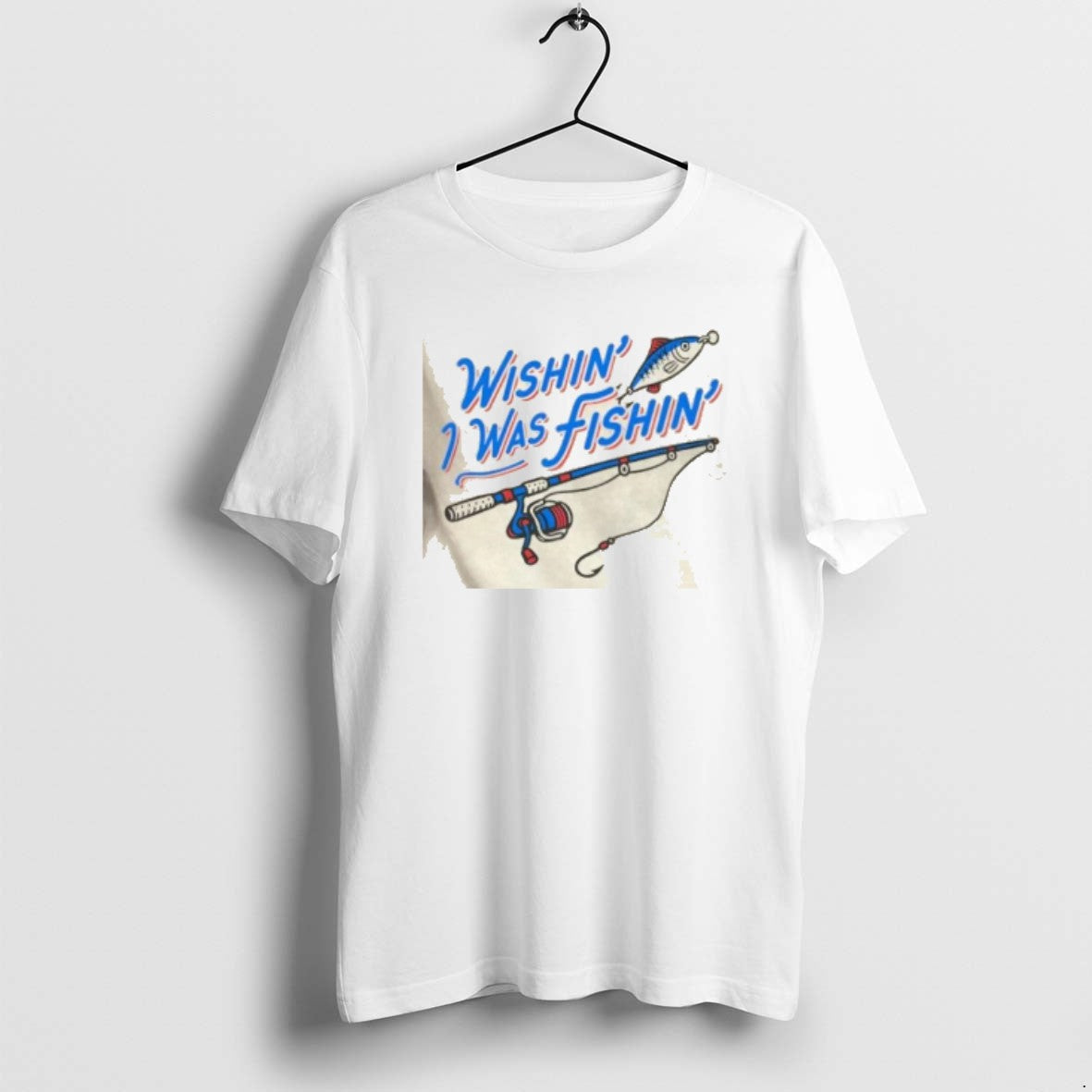 Official Wishin I Was Fishin Graphic - Adult & Kids T-Shirts, Sweatshirts & Hoodies apparel design preview 1