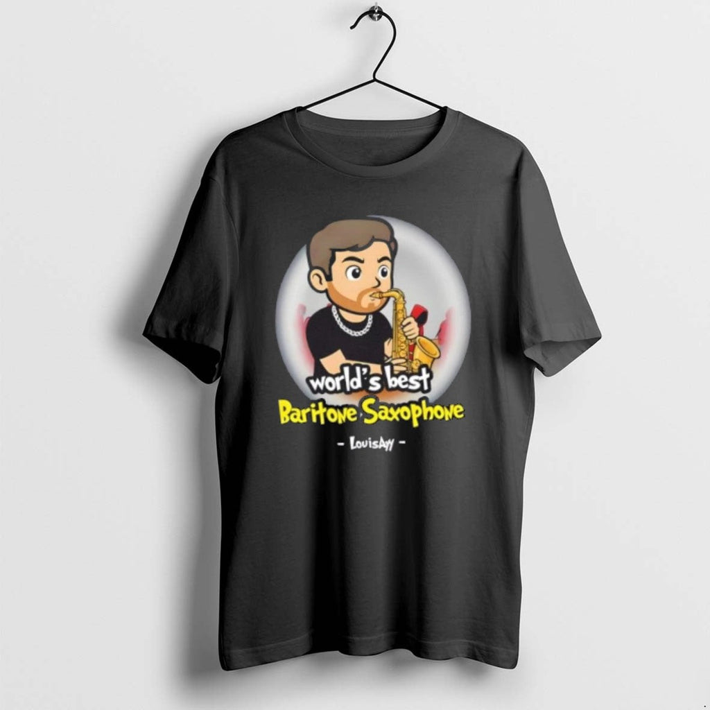 Official Worlds Best Baritone Saxophone Cartoon - Adult & Kids T-Shirts, Sweatshirts & Hoodies apparel design preview 1