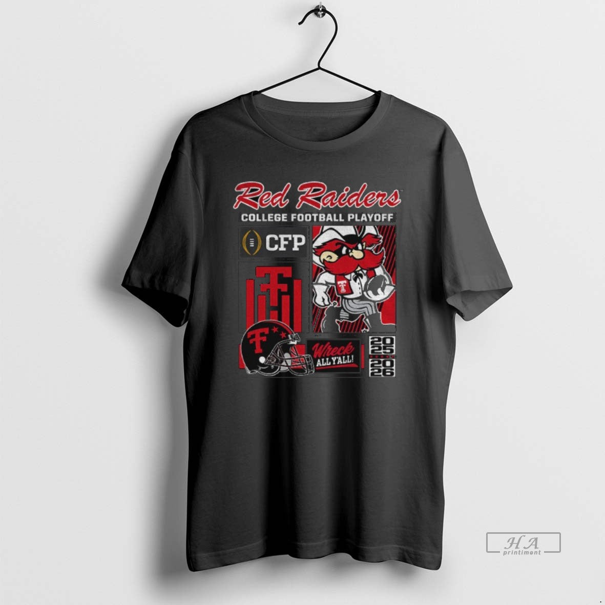 Official Wreck All Yall Texas Tech Red Raiders Big 12 - Adult & Kids T-Shirts, Sweatshirts & Hoodies apparel design preview 1