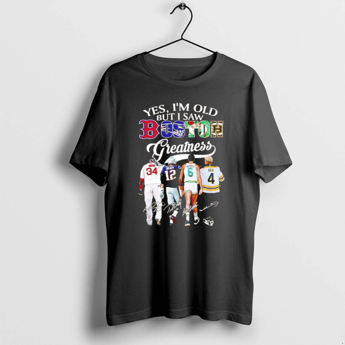 Official Yes Im Old But I Saw Boston Sports Teams - Adult & Kids T-Shirts, Sweatshirts & Hoodies apparel design preview 1