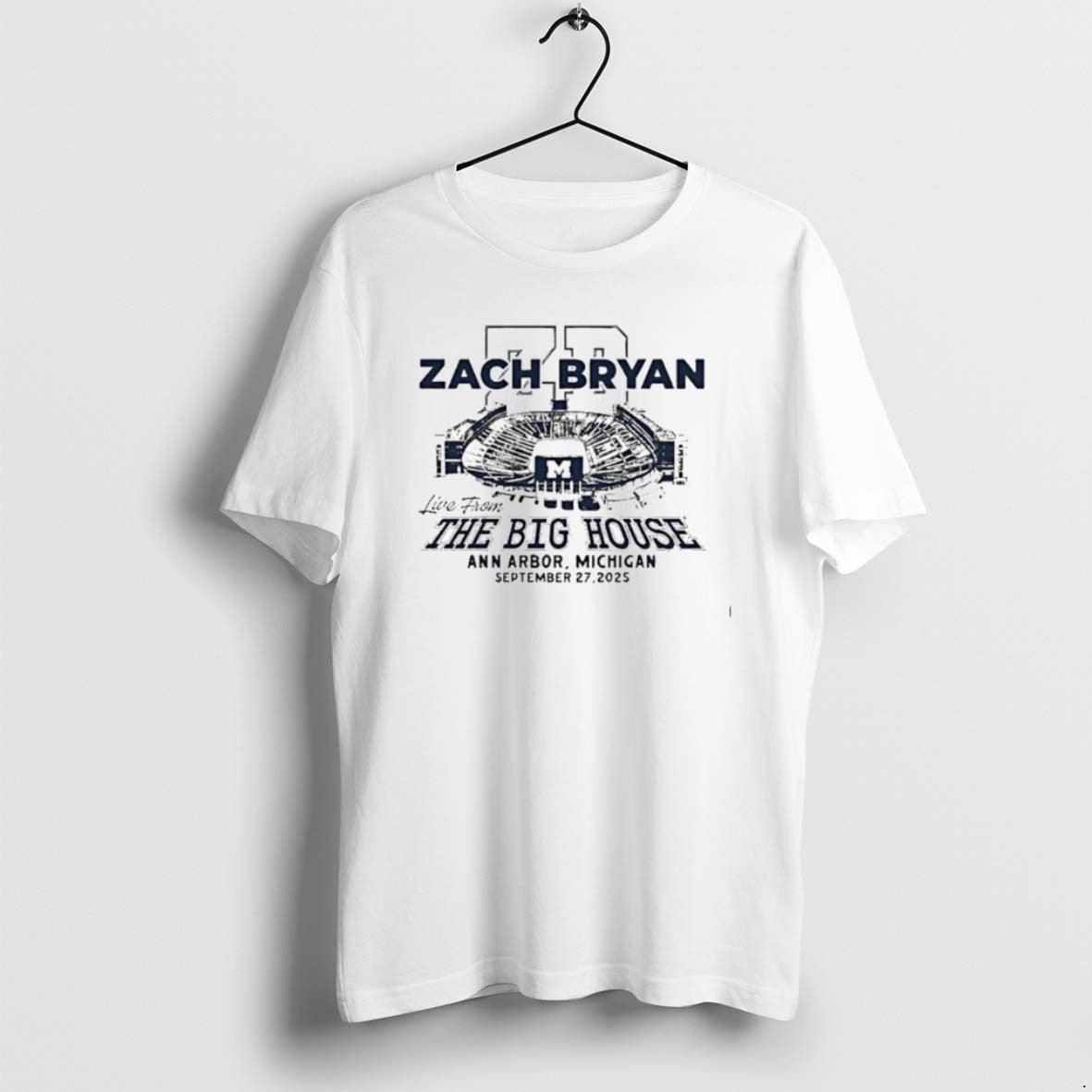 Official Zach Bryan Live From The Big House Ann Arbor - Adult & Kids T-Shirts, Sweatshirts & Hoodies apparel design preview 1