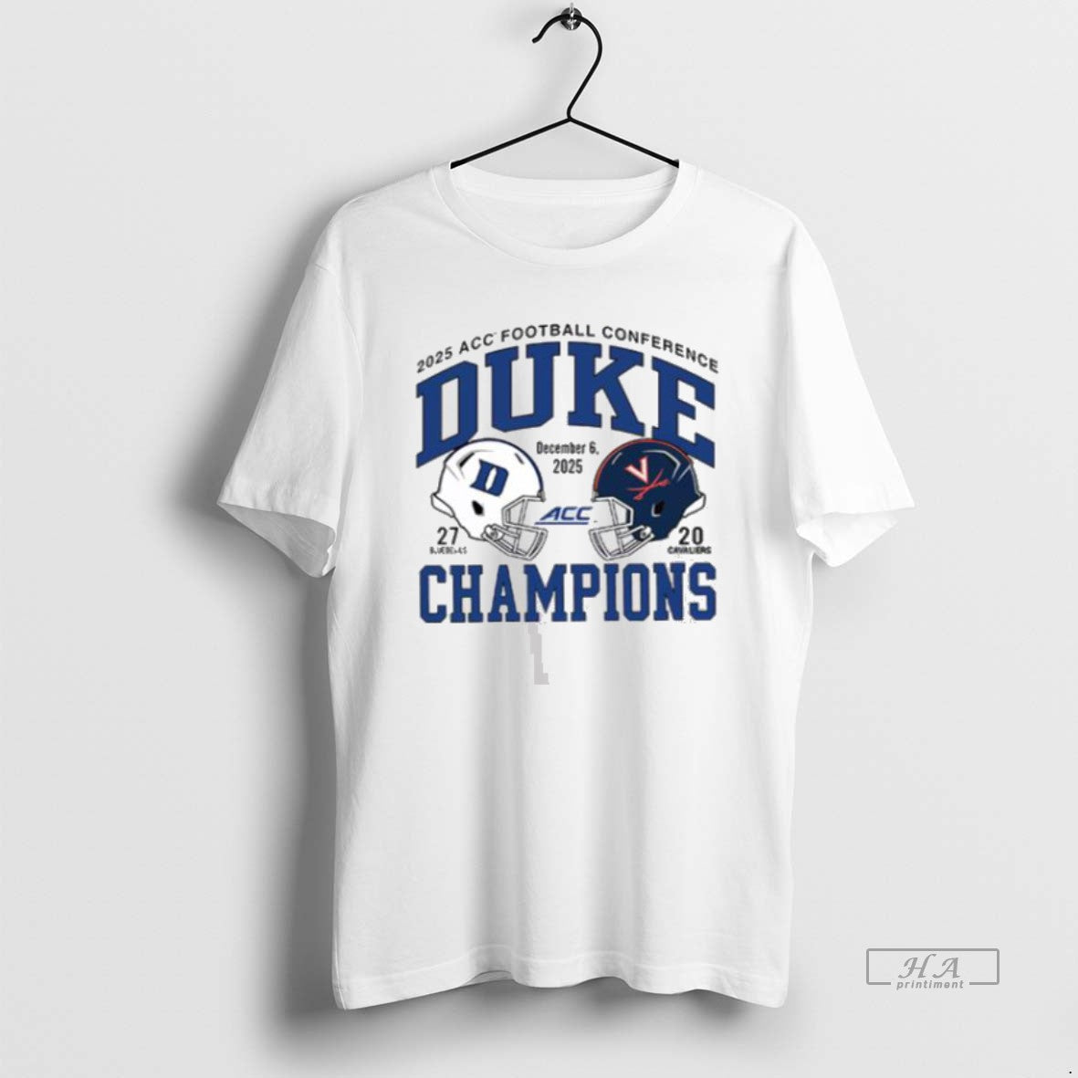 Official Duke 2025 Acc Football Champs Score - Adult & Kids T-Shirts, Sweatshirts & Hoodies apparel design preview 1