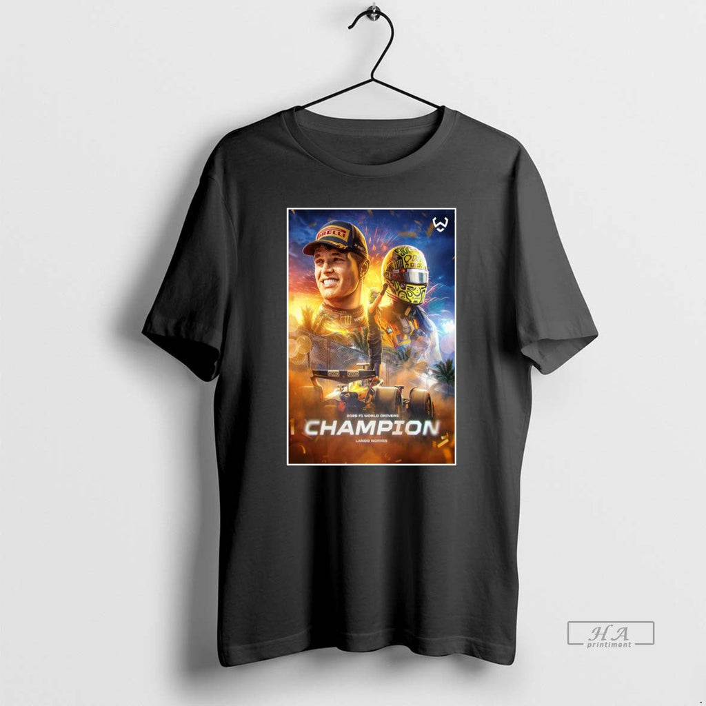 Official Lando Norris 2025 Formula 1 World Champion - Adult & Kids T-Shirts, Sweatshirts & Hoodies apparel design preview 1