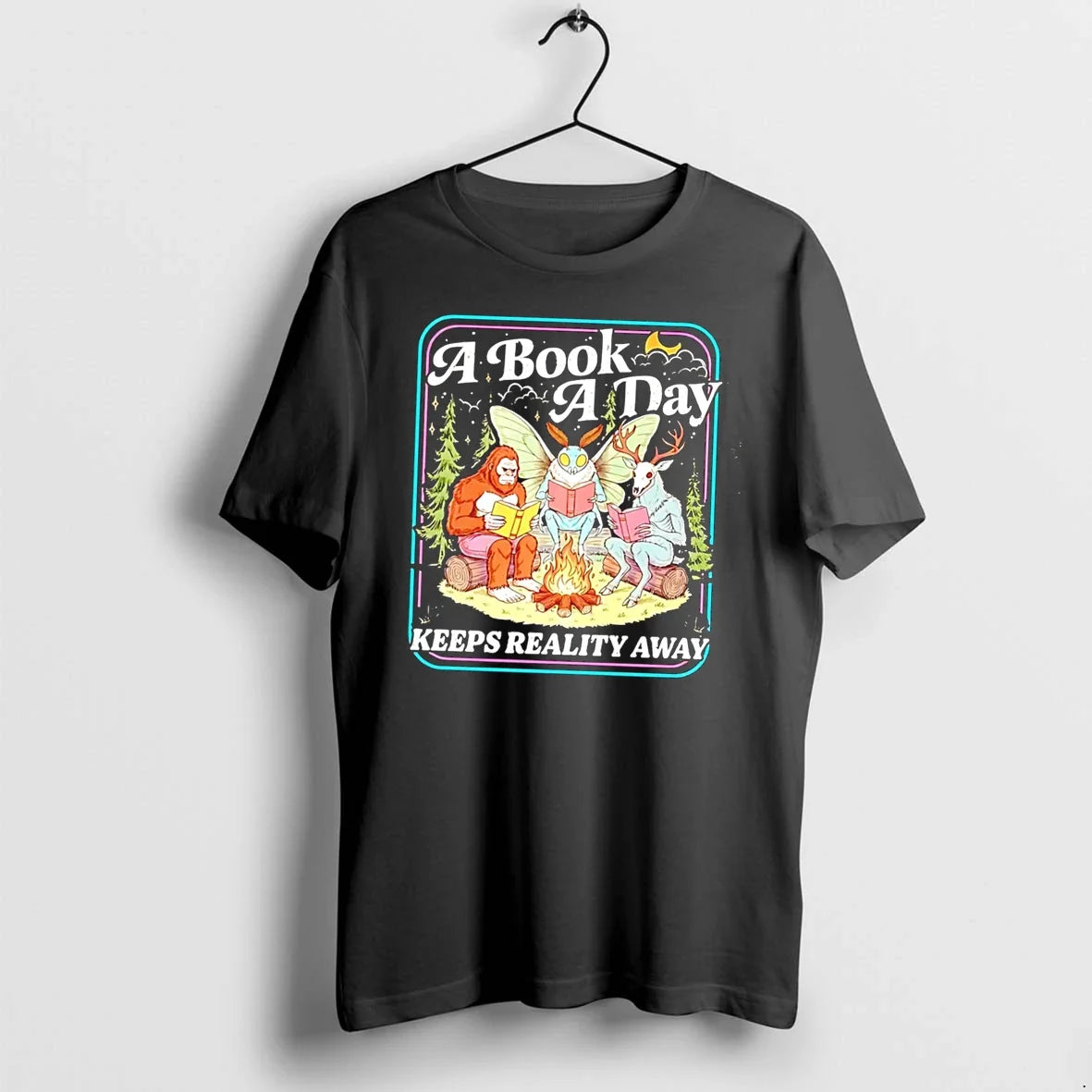 Officials A Book Day Keeps Reality Away Cryptid - Adult & Kids T-Shirts, Sweatshirts & Hoodies apparel design preview 1