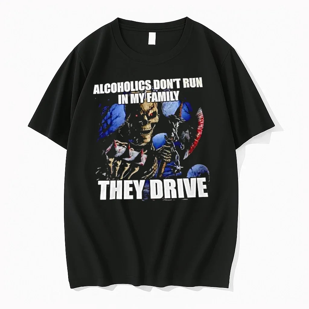 Officials Alcoholics Dont Run In My Family They Drive - Adult & Kids T-Shirts, Sweatshirts & Hoodies apparel design preview 1