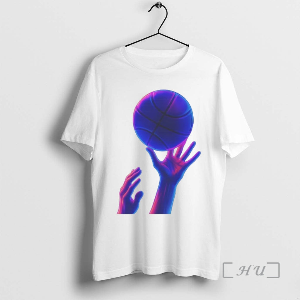 Officials Basketball Hands Neon Vaporwave Graphic - Adult & Kids T-Shirts, Sweatshirts & Hoodies apparel design preview 1