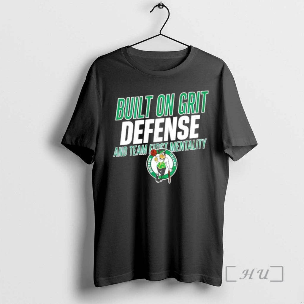 Officials Boston Celtics Built On Grit Defense And - Adult & Kids T-Shirts, Sweatshirts & Hoodies apparel design preview 1