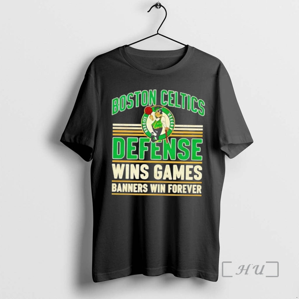 Officials Boston Celtics Defense Wins Games Banners - Adult & Kids T-Shirts, Sweatshirts & Hoodies apparel design preview 1